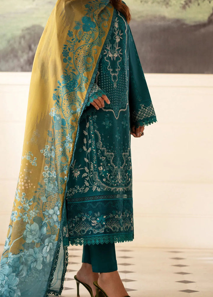 Lumiere By Saad Shaikh Embroidered Silk Suit Unstitched 3 Piece SSK24LF D-03 Foret - Formal Collection