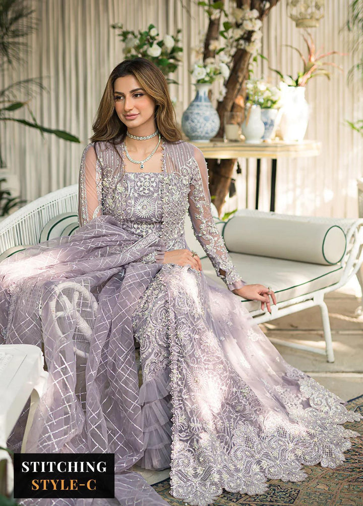 Lumiere By Saira Rizwan Embroidered Net Suits Unstitched 4 Piece SR23LF SR-02 Mia - Festive Collection