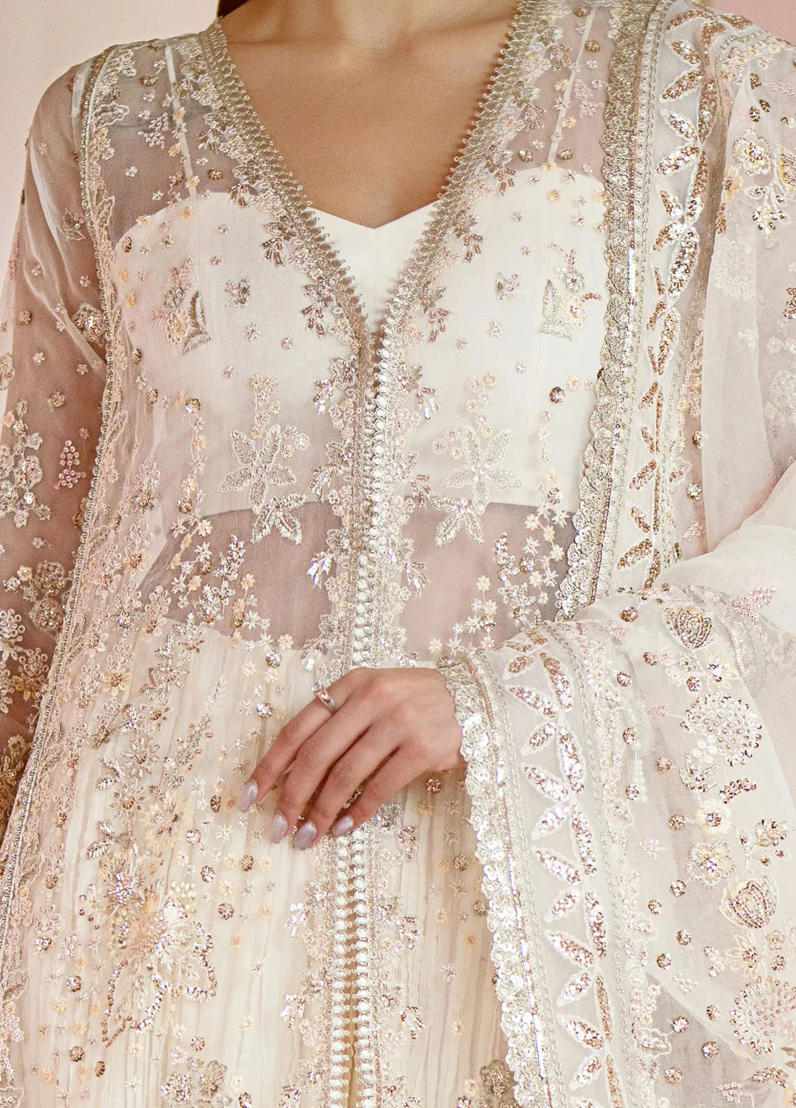 Luminara By Ayzel Embroidered Net Suits Unstitched 3 Piece AAF23L Perla - Wedding Collection