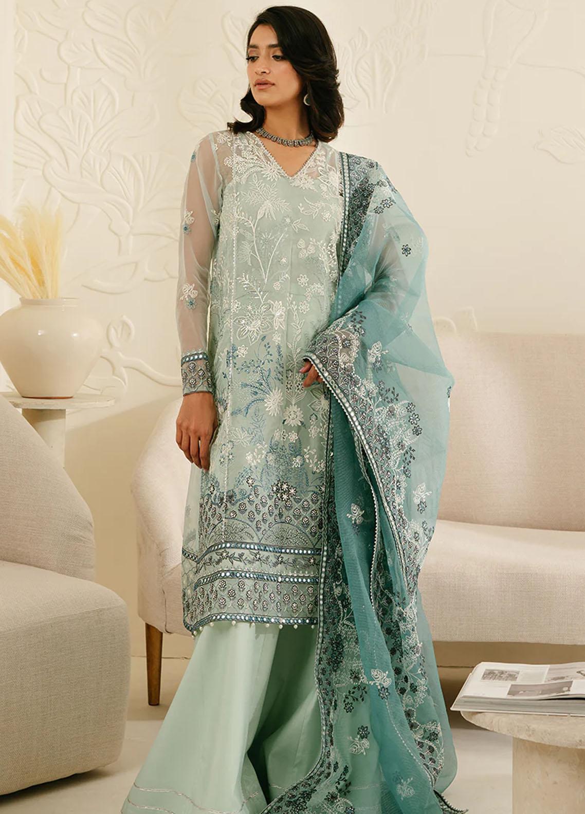 Luxe Atelier by Cross Stitch Unstitched Embroidered Silk 3 Piece Suit CS26ULA D-2 Gleam Luxe - Festive Collection
