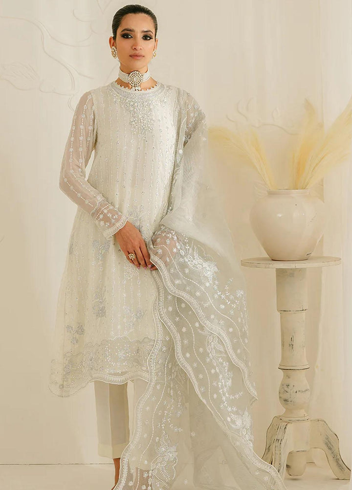Luxe Atelier By Cross Stitch Embroidered Chiffon Suits Unstitched 4 Piece CS23LALU D-07 Pristine Grizzled - Luxury Collection