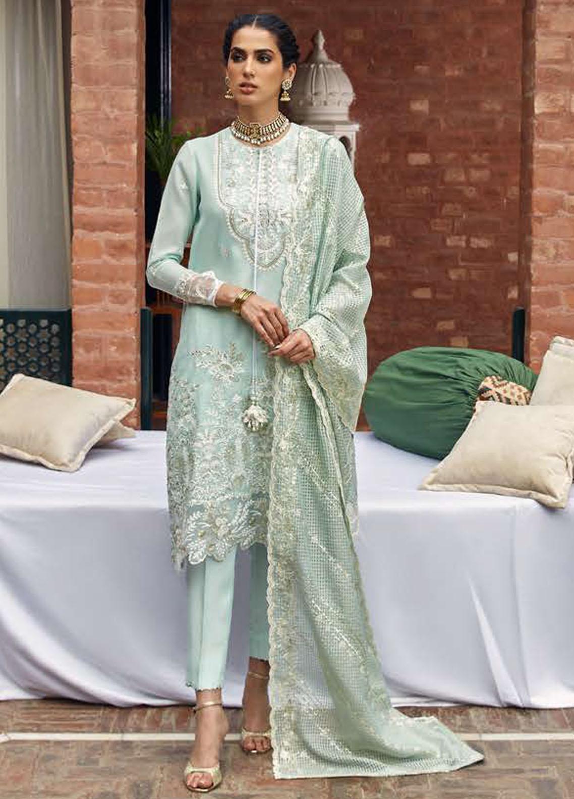 Luxe Atelier by Cross Stitch Unstitched Embroidered Organza 3 Piece Suit CS26ULA D-6  Smoky Radiance - Festive Collection