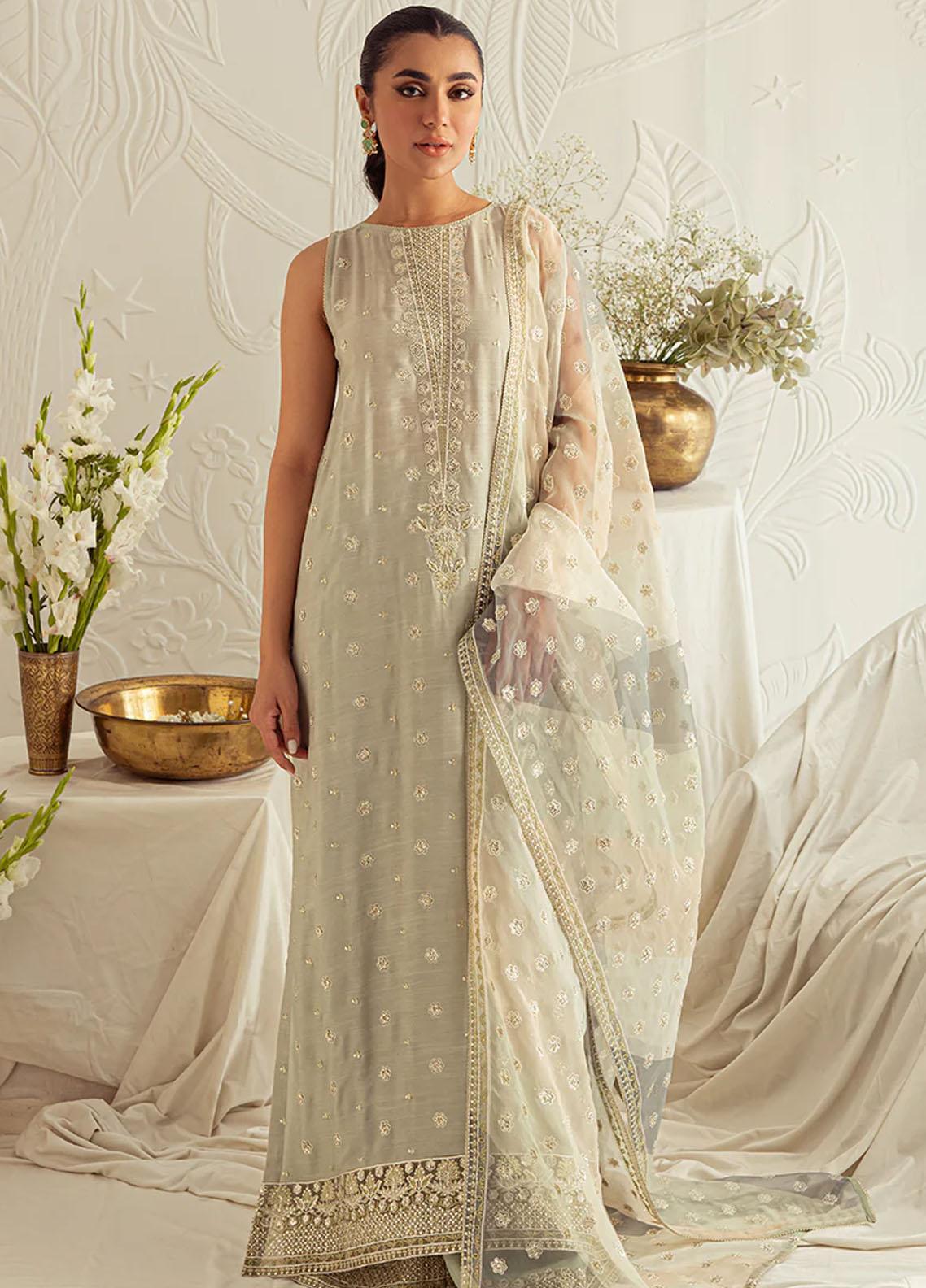 Luxe Atelier by Cross Stitch Unstitched Embroidered Silk 3 Piece Suit CS26ULA D-1 Blush Aura - Festive Collection