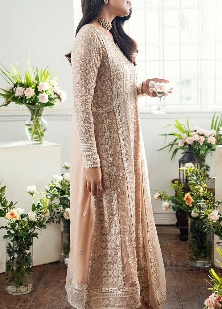 Luxe by Azure Embroidered Chiffon Suits Unstitched 3 Piece AZU25ED3 Celestial Cream - Festive Collection