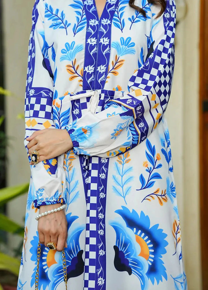 Luxe by Fatima Pret Printed Silk 2 Piece Suit Ocean Breeze