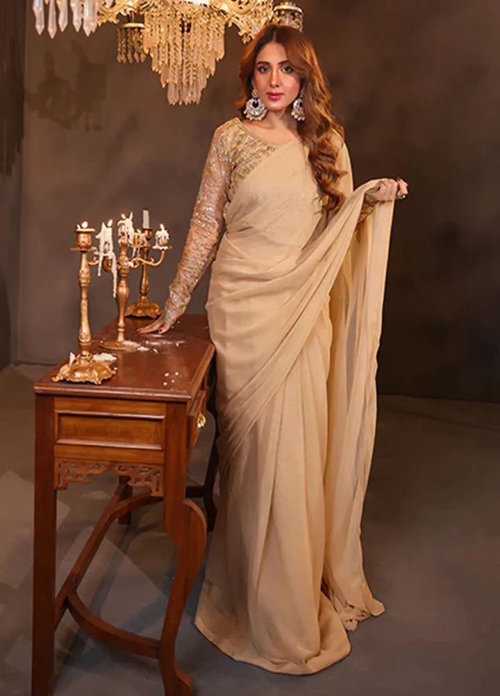 Luxe Layers by Nazmina Pret Embroidered Net Saree Celestial Glow LL-03