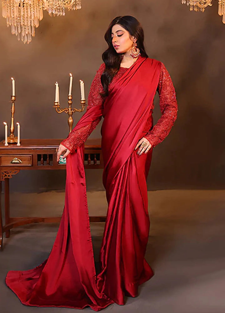 Luxe Layers by Nazmina Pret Embroidered Silk Saree Ruby Grace LL-01