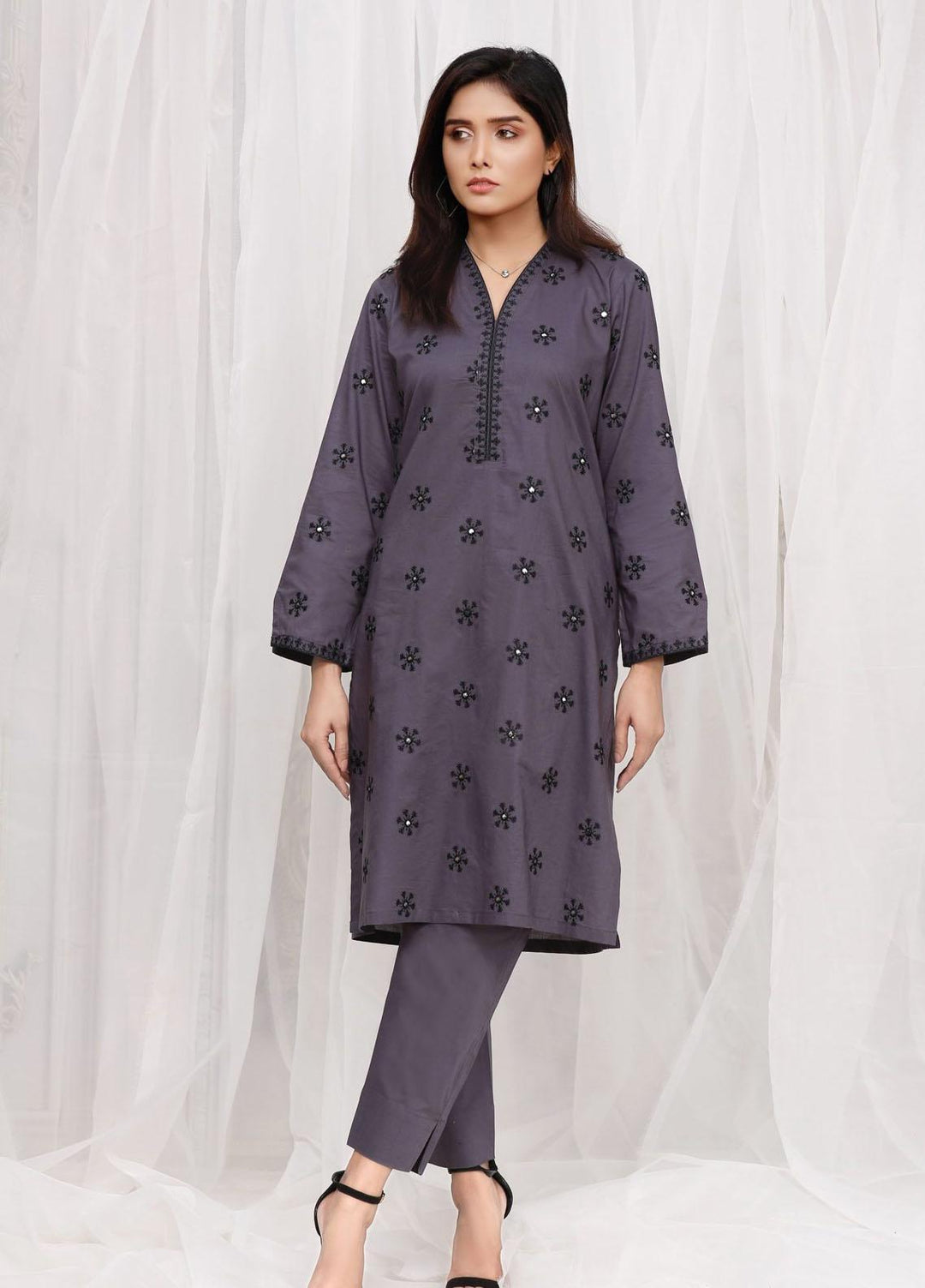 Luxeurs Casual Pret Cotton 2 Piece Suit LX22RTW Thunderstorm