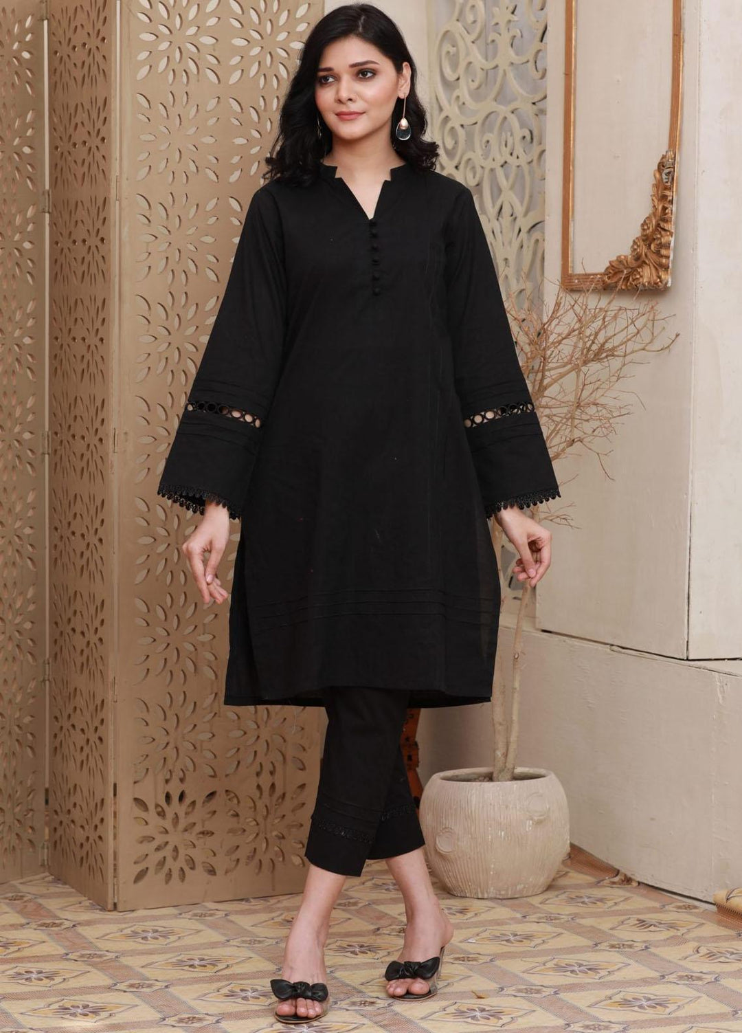 Luxeurs Casual Pret Cotton 2 Piece Suit LX22RTW Black