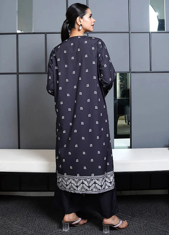 Luxury Revival By Dhaga Pret Printed Dhaga 2 Piece Suit Black petal