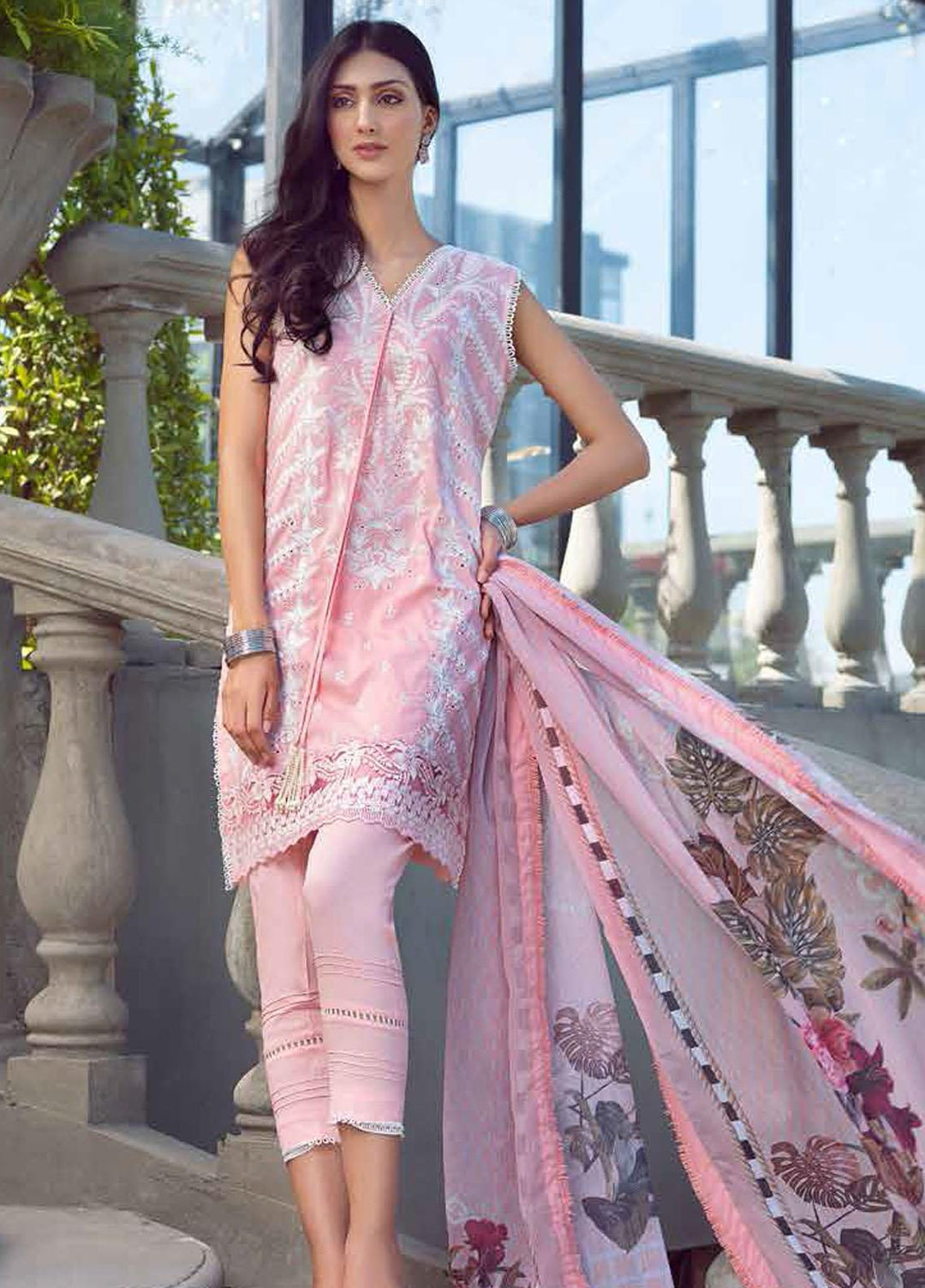 LYLA Embroidered Lawn Suits Unstitched 3 Piece LA21L D-06 - Luxury Collection