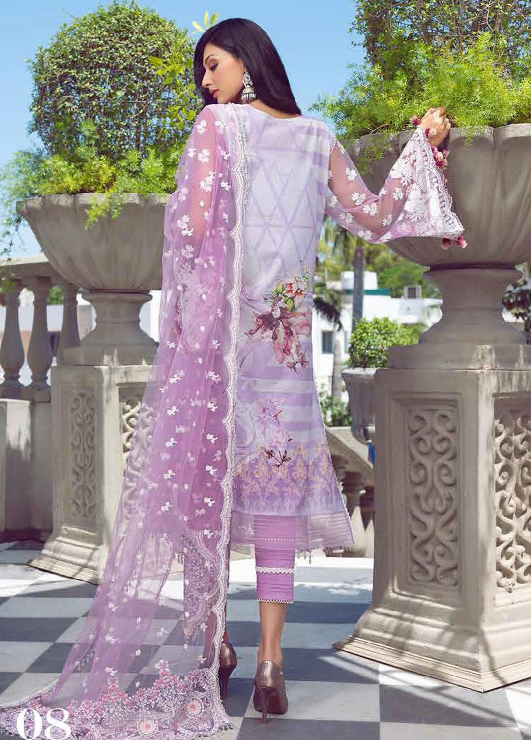 LYLA Embroidered Lawn Suits Unstitched 3 Piece LA21L D-08 - Luxury Collection
