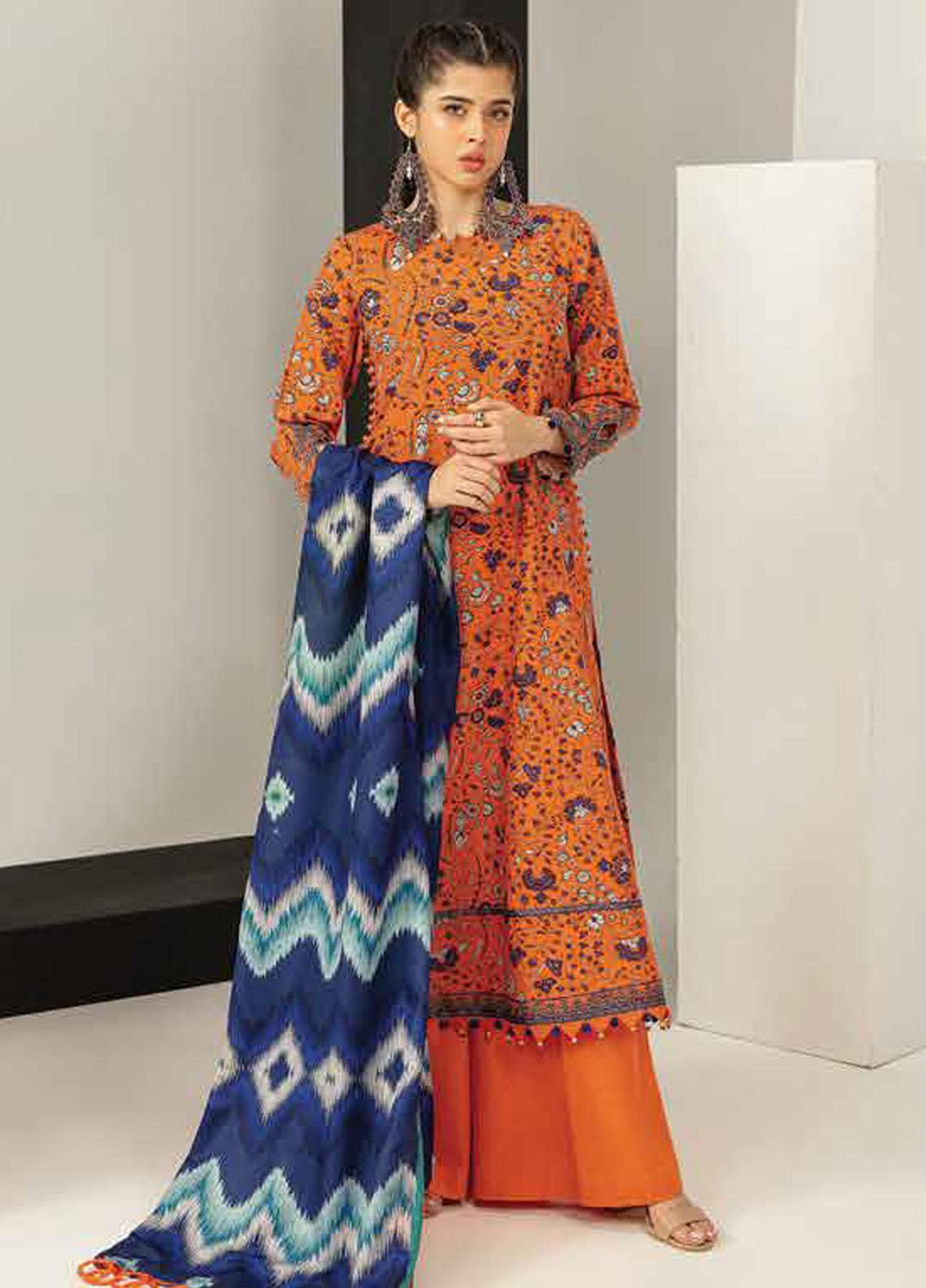 M Basics By Maria B Embroidered Khaddar Suits Unstitched 3 Piece MB23MBW 9B - Winter Collection