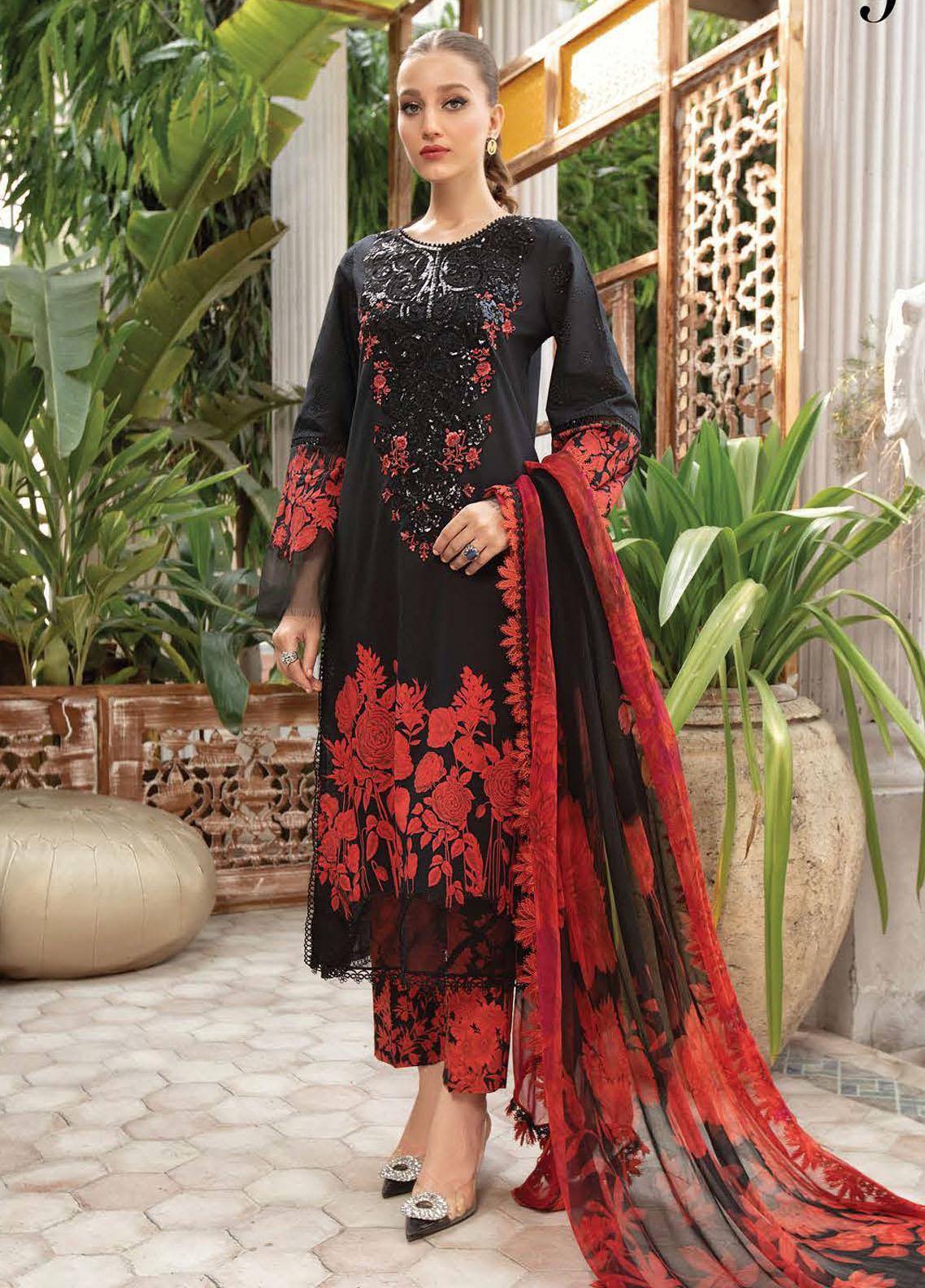 M.Prints By Maria B Embroidered Lawn Suits Unstitched 3 Piece MPT-1701-B