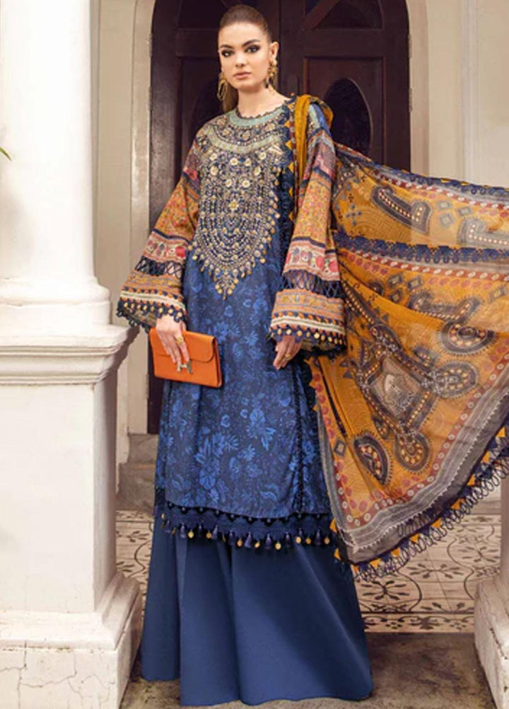 M Prints By Maria B Embroidered Cambric Suits Unstitched 3 Piece MB23MPFE 1B - Winter Collection