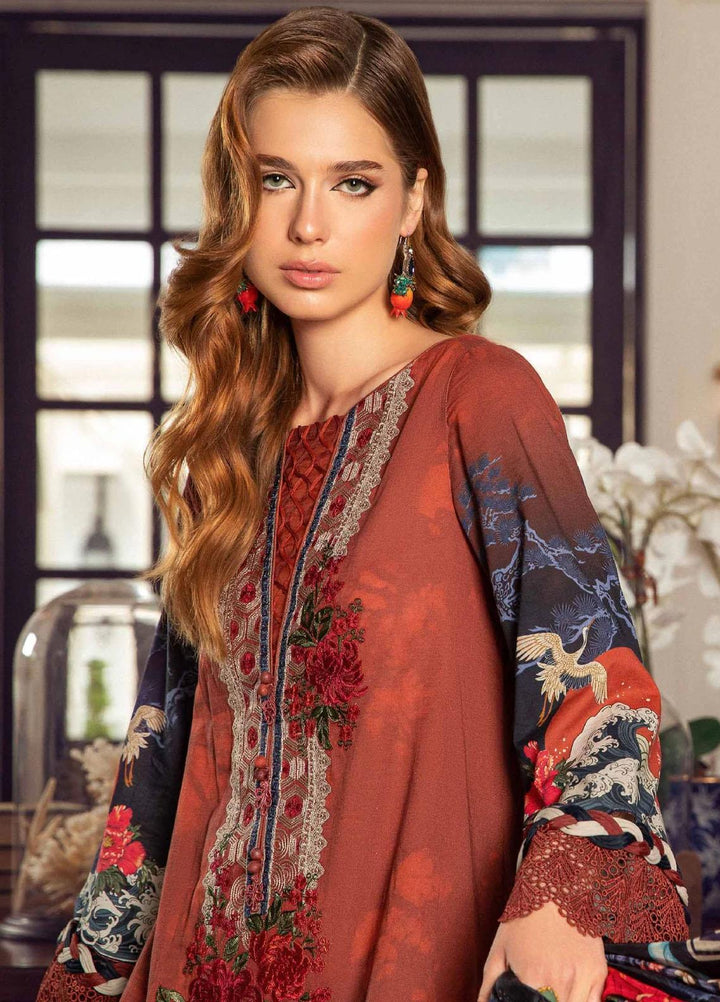 M Prints By Maria B Embroidered Cambric Suits Unstitched 3 Piece MB23MPFE 2A - Winter Collection