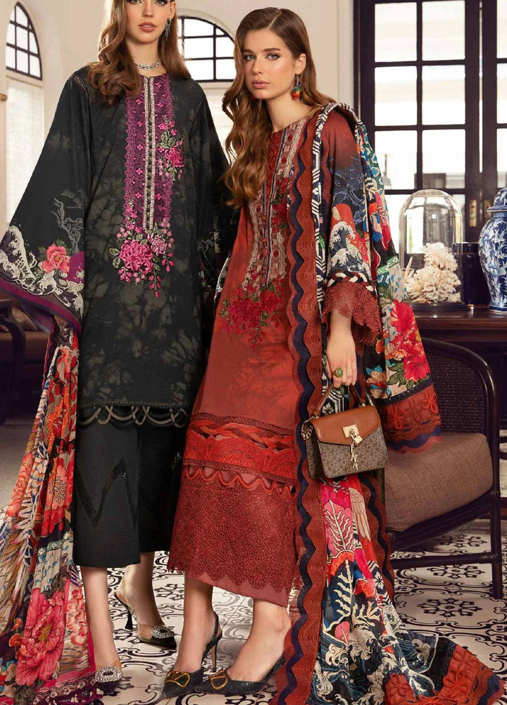M Prints By Maria B Embroidered Cambric Suits Unstitched 3 Piece MB23MPFE 2A - Winter Collection