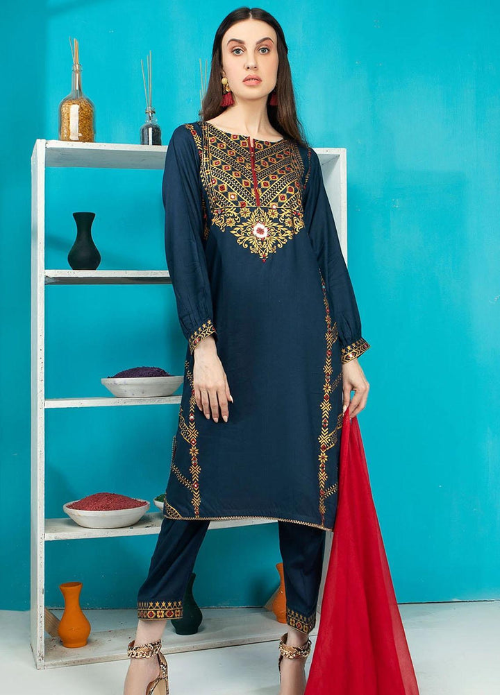Madame Casual Pret Embroidered Linen 3 Piece Suit MDM21NP 2480
