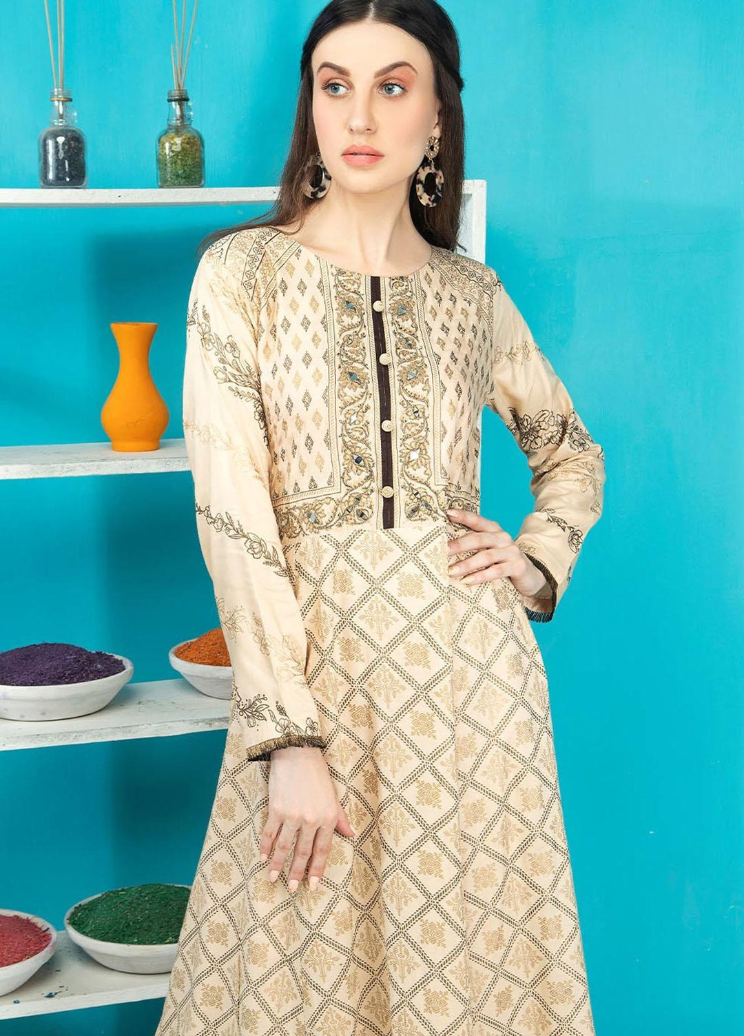 Madame Casual Pret Embroidered Linen 3 Piece Suit MDM21NP 2412