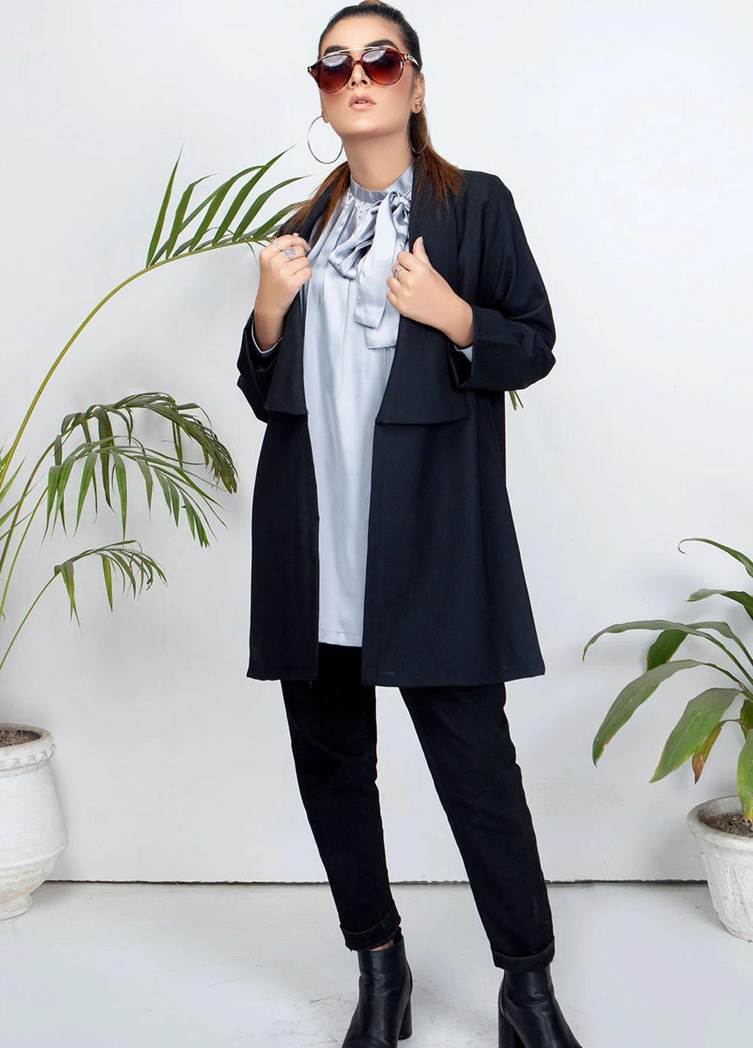 Madame Casual Pret Polyester Viscose Coat MDM21NP Z07 Black