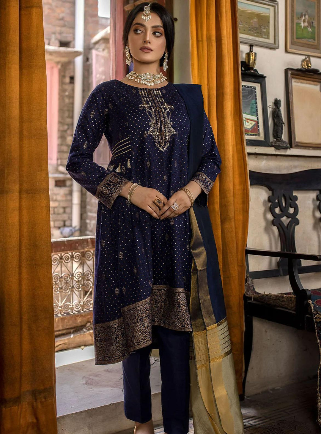 Madame Pret Embroidered Cotton 3 Piece MDM22E 2501