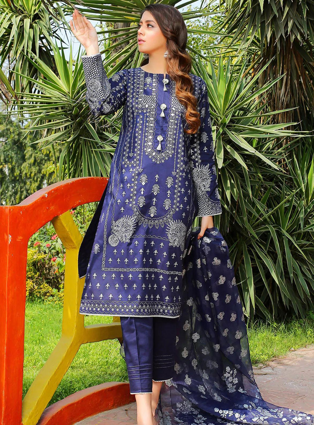 Madame Pret Embroidered Cotton 3 Piece MDM22E 2506