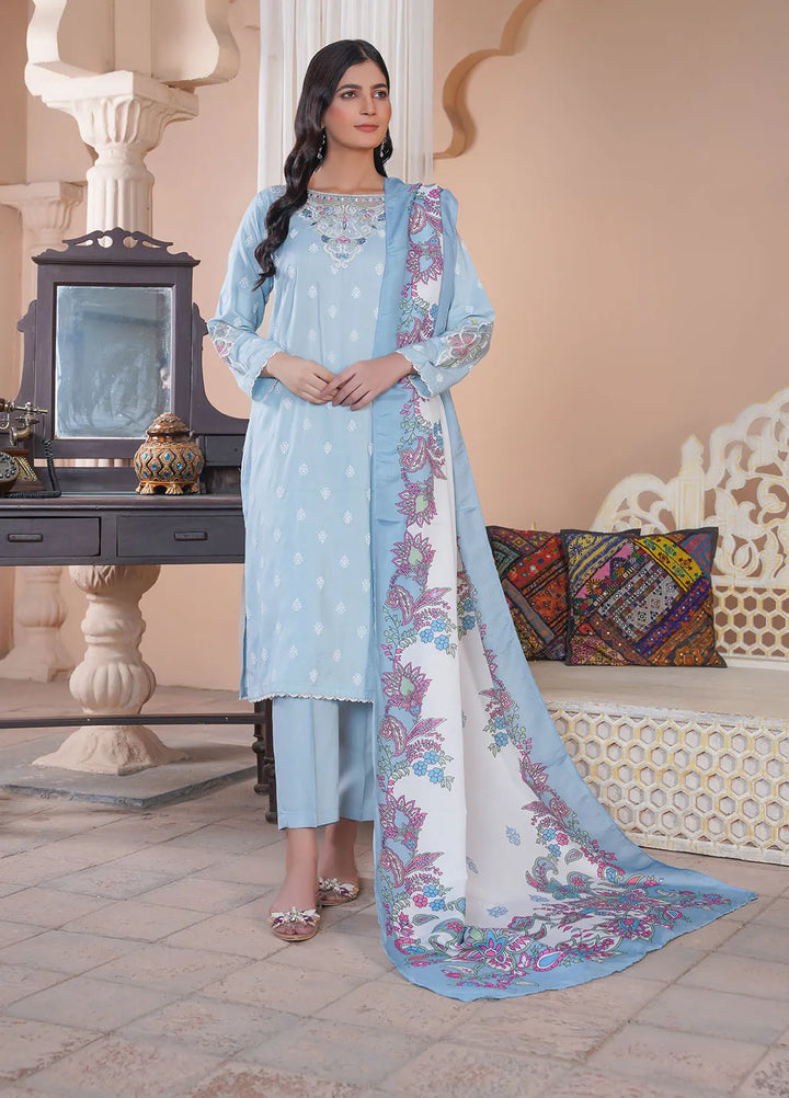 Madame Pret Embroidered Linen 3 Piece Suit 7034