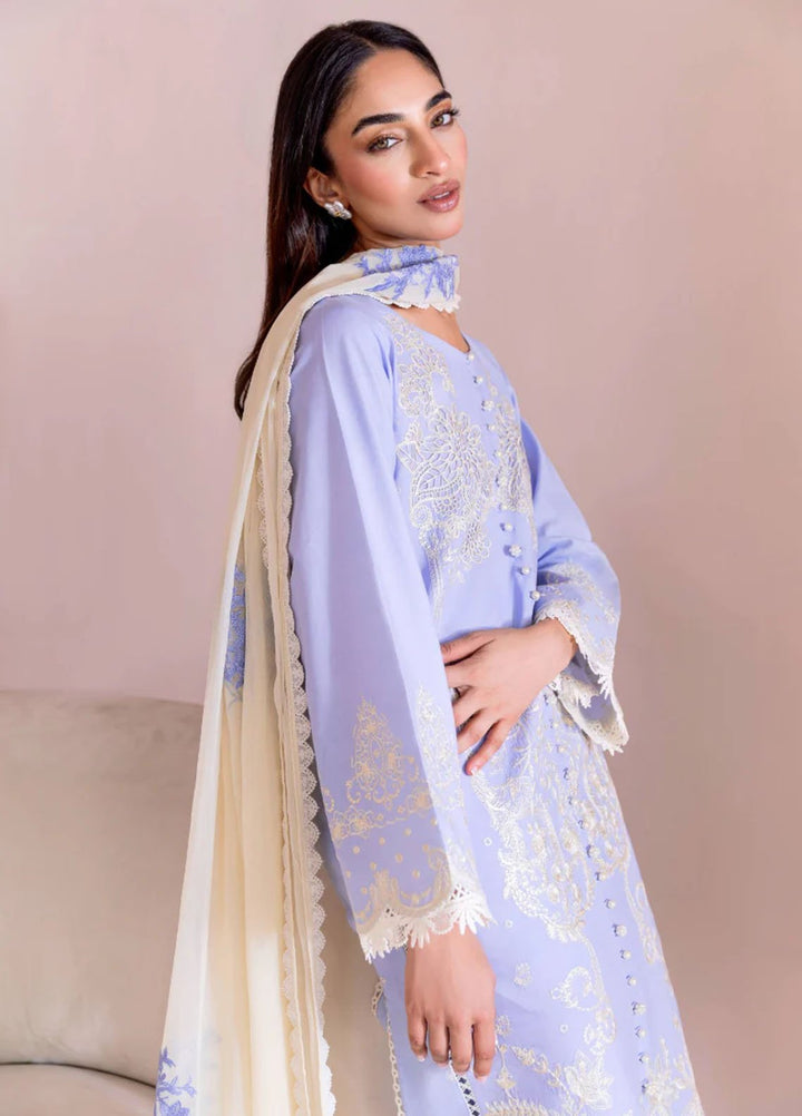 Magnolia Garden by Manara Embroidered Lawn Suits Unstitched 3 Piece MNA25MG Iris - Summer Collection