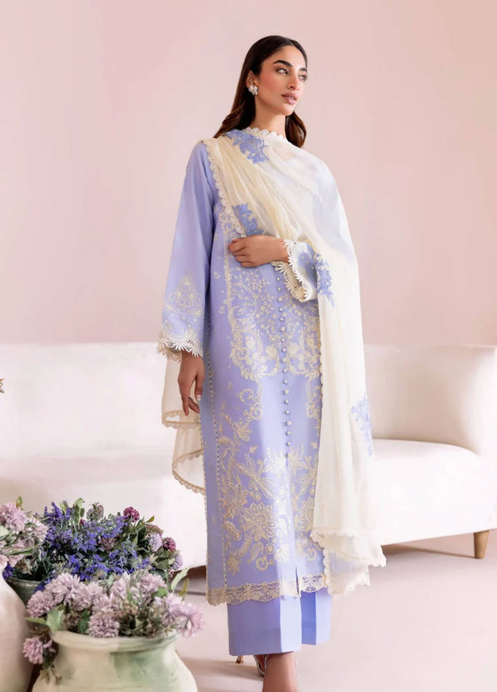 Magnolia Garden by Manara Embroidered Lawn Suits Unstitched 3 Piece MNA25MG Iris - Summer Collection