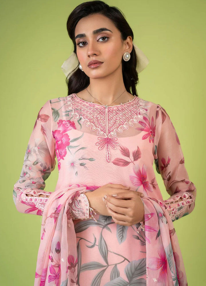 Mah-e-Meer by Meeral Embroidered Khaadi Net Suits Unstitched 3 Piece MRL24M Nargis - Summer Collection
