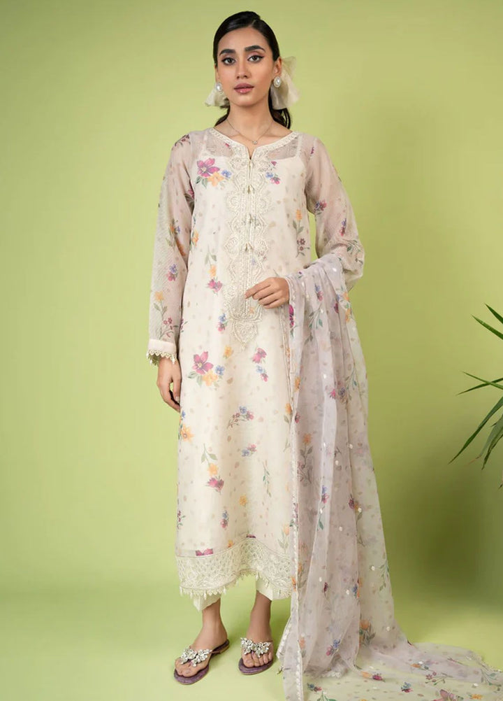 Mah-e-Meer by Meeral Embroidered Khaadi Net Suits Unstitched 3 Piece MRL24M Roshaan - Summer Collection