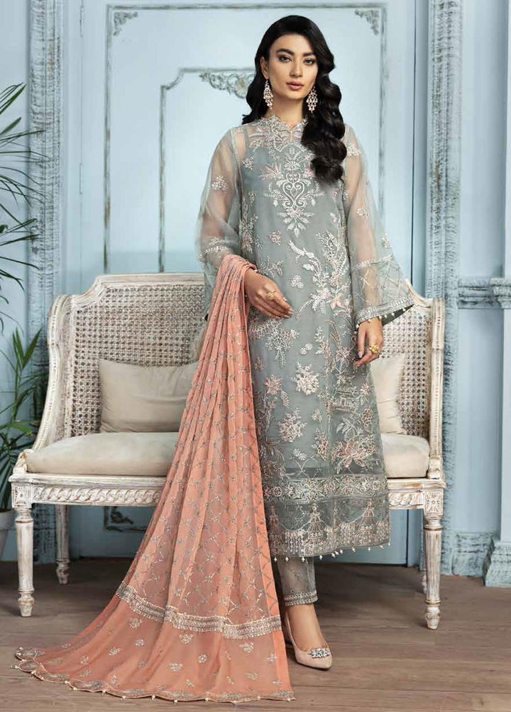 Mah-e-Ru By Alizeh Fashion Embroidered Organza Suits Unstitched 3 Piece AFB21MR 01 Zamair - Luxury Collection
