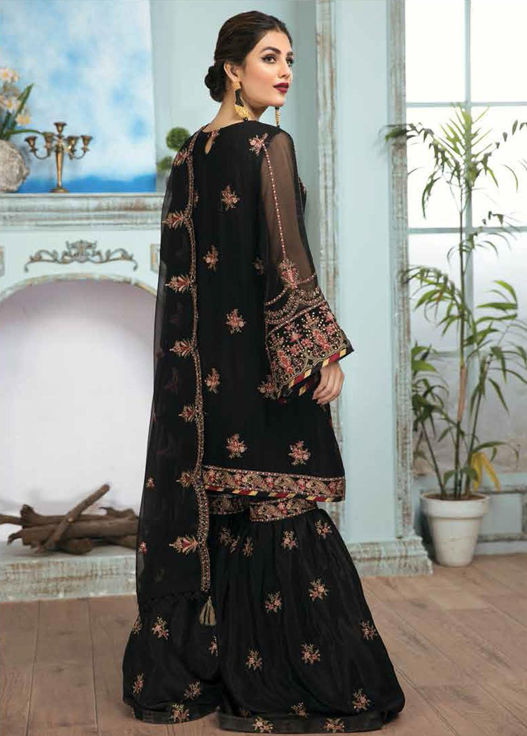 Mah-e-Ru By Alizeh Fashion Embroidered Chiffon Suits Unstitched 3 Piece AFB21MR 02 Shaysar - Luxury Collection