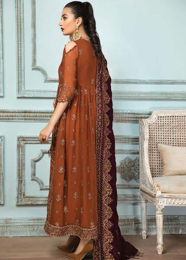 Mah-e-Ru By Alizeh Fashion Embroidered Chiffon Suits Unstitched 3 Piece AFB21MR 03 Sarang - Luxury Collection