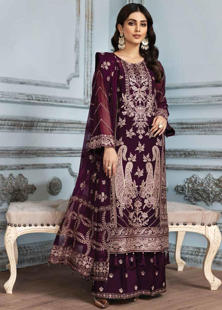 Mah-e-Ru By Alizeh Fashion Embroidered Chiffon Suits Unstitched 3 Piece AFB21MR 05 Lailomah - Luxury Collection