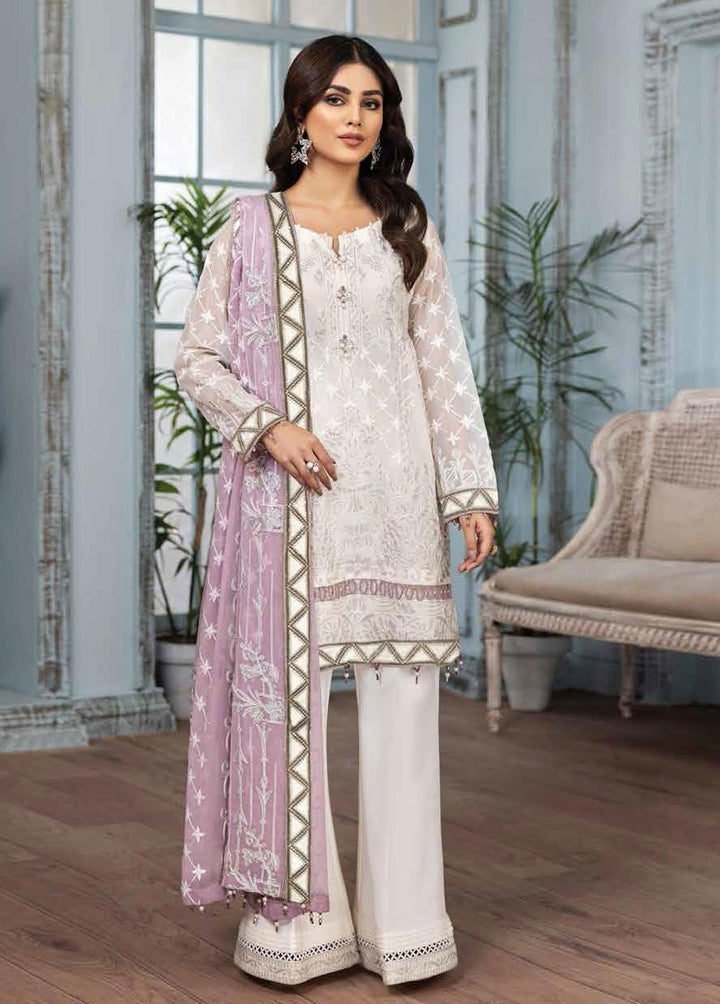 Mah-e-Ru By Alizeh Fashion Embroidered Chiffon Suits Unstitched 3 Piece AFB21MR 07 Mahlaqa - Luxury Collection