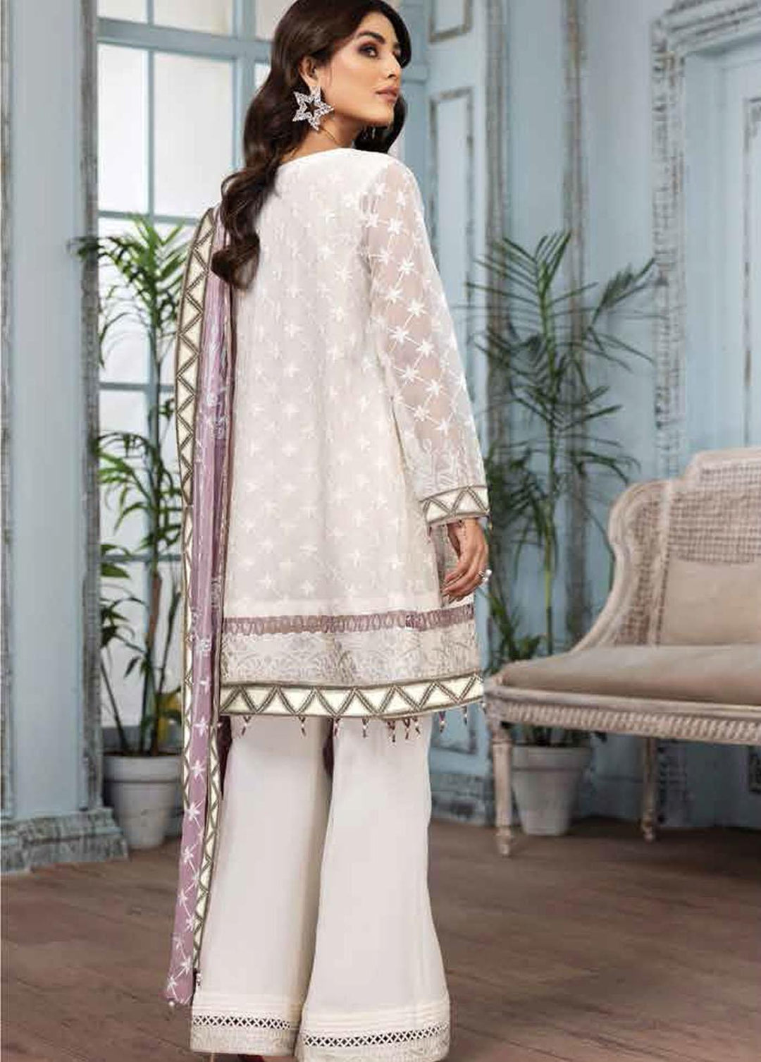 Mah-e-Ru By Alizeh Fashion Embroidered Chiffon Suits Unstitched 3 Piece AFB21MR 07 Mahlaqa - Luxury Collection