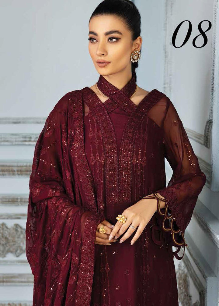 Mah-e-Ru By Alizeh Fashion Embroidered Chiffon Suits Unstitched 3 Piece AFB21MR 08 Lavana - Luxury Collection