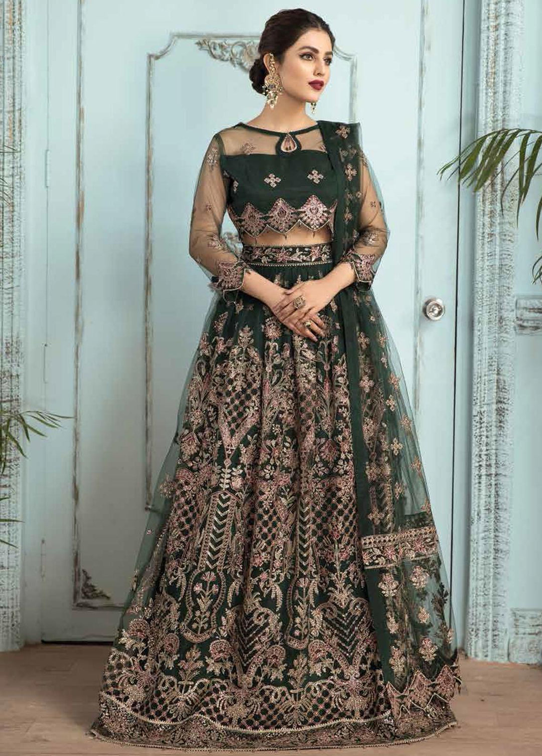 Mah-e-Ru By Alizeh Fashion Embroidered Net Suits Unstitched 3 Piece AFB21MR 09 Raqs - Luxury Collection