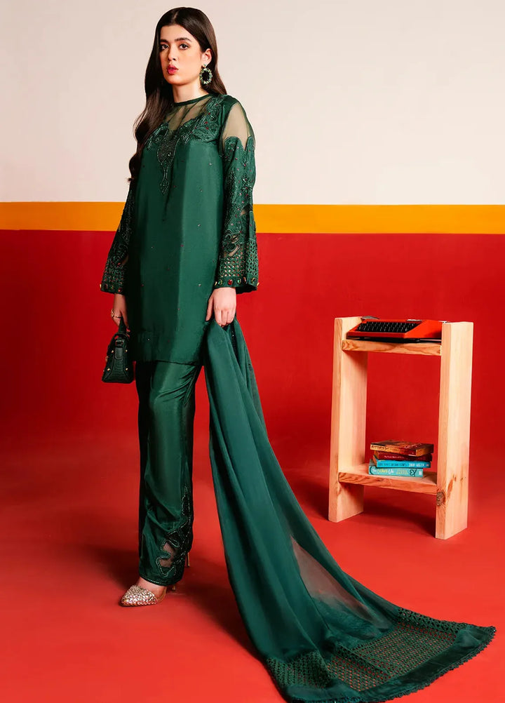 Maham Sultan Embroidered Pret Tussle Silk 3 Piece Suit Kismet