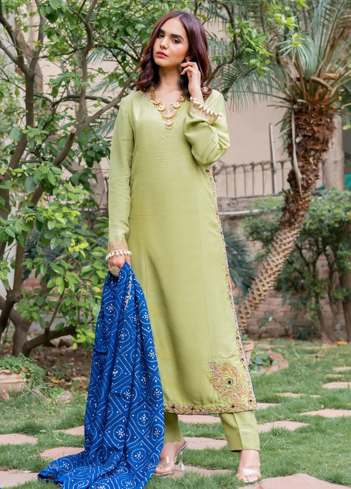 Maham Sultan Pret Embroidered 3 Piece Suit Amber