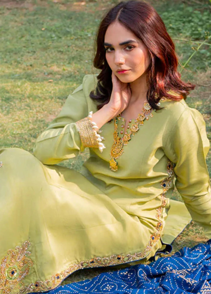 Maham Sultan Pret Embroidered 3 Piece Suit Amber