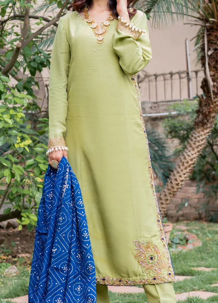 Maham Sultan Pret Embroidered 3 Piece Suit Amber
