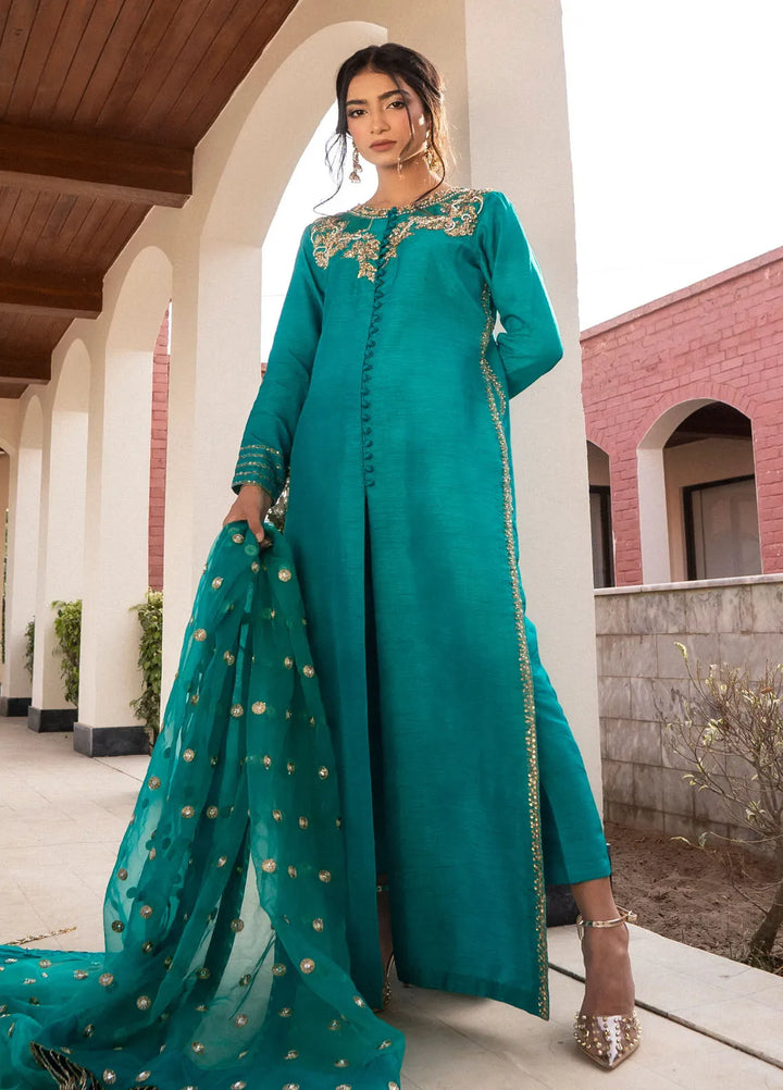 Maham Sultan Pret Embroidered Korean Silk 3 Piece Suit Naznien