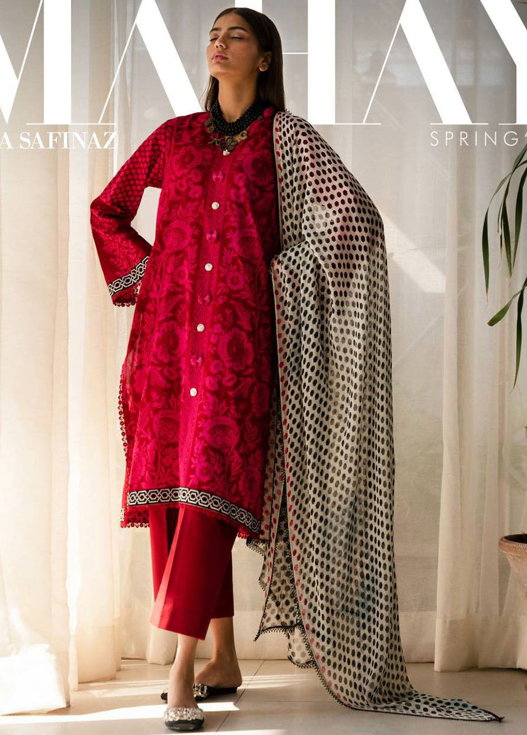 Mahay by Sana Safinaz Printed Lawn Suits Unstitched 3 Piece SS24MH 10A - Spring Summer Collection