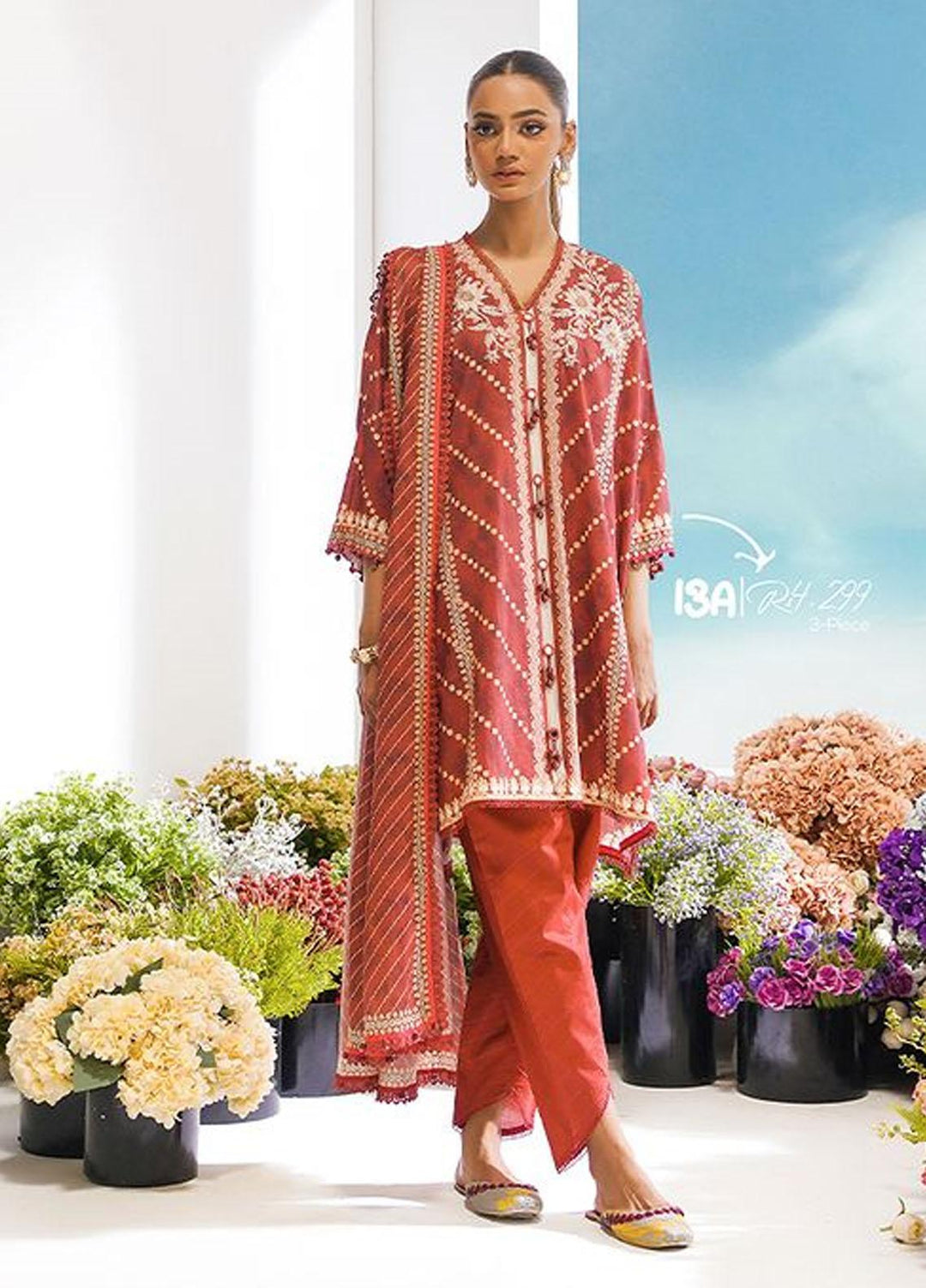 MAHAY by Sana Safinaz Embroidered Lawn Suits Unstitched 3 Piece SS23MH D-13A - Summer Collection