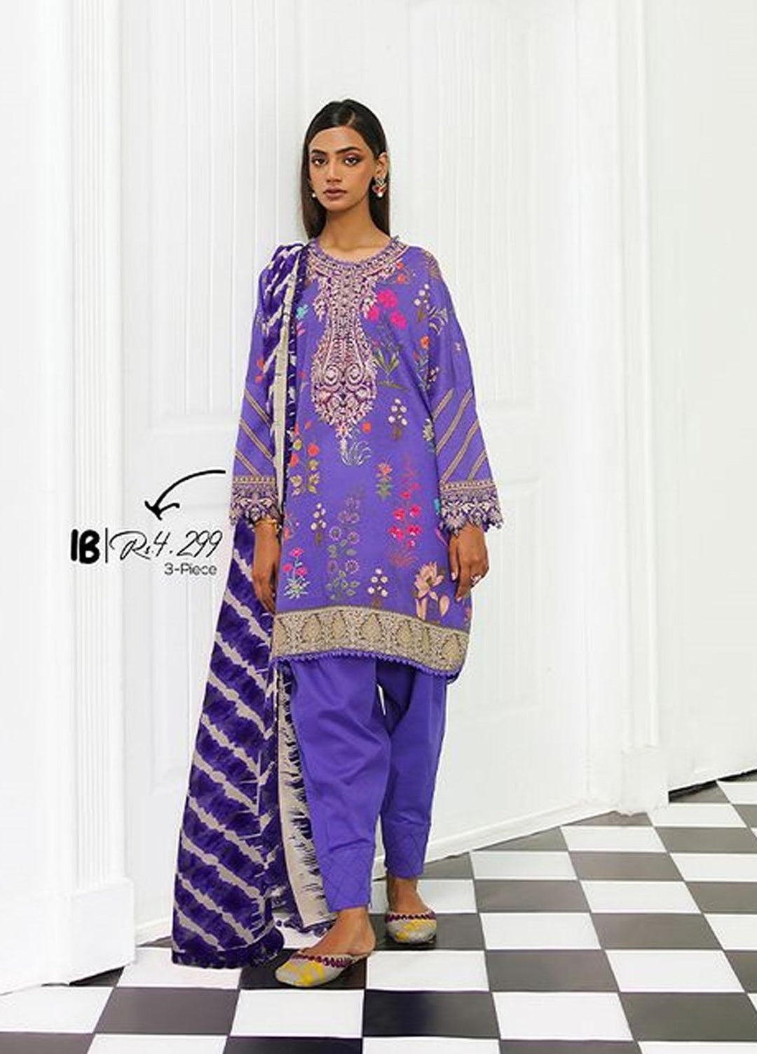 MAHAY by Sana Safinaz Embroidered Lawn Suits Unstitched 3 Piece SS23MH D-1B - Summer Collection