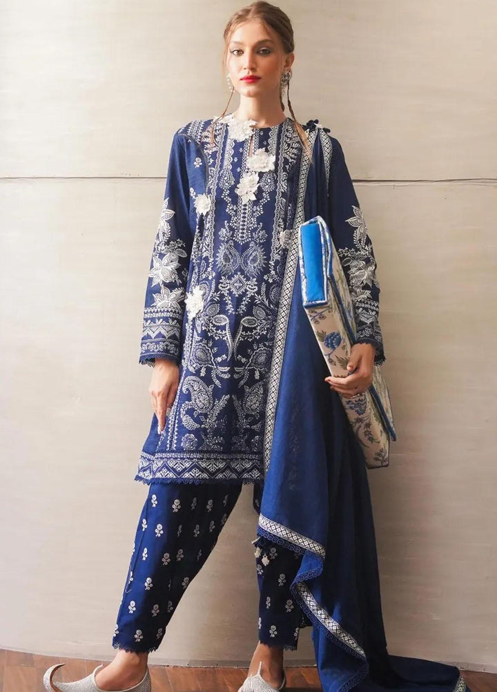 Mahay By Sana Safinaz Embroidered Slub Suits Unstitched 3 Piece SS23MHW 7B - Winter Collection