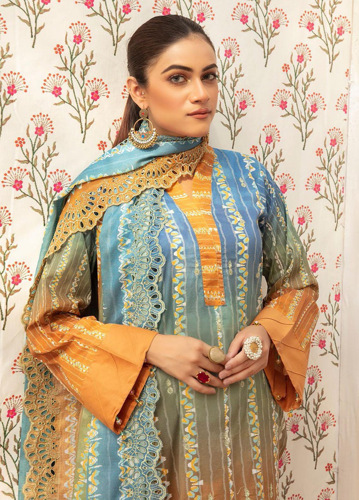 Mahee's By Riaz Arts Embroidered Lawn Suits Unstitched 3 Piece RA22MEL D-02 - Summer Collection