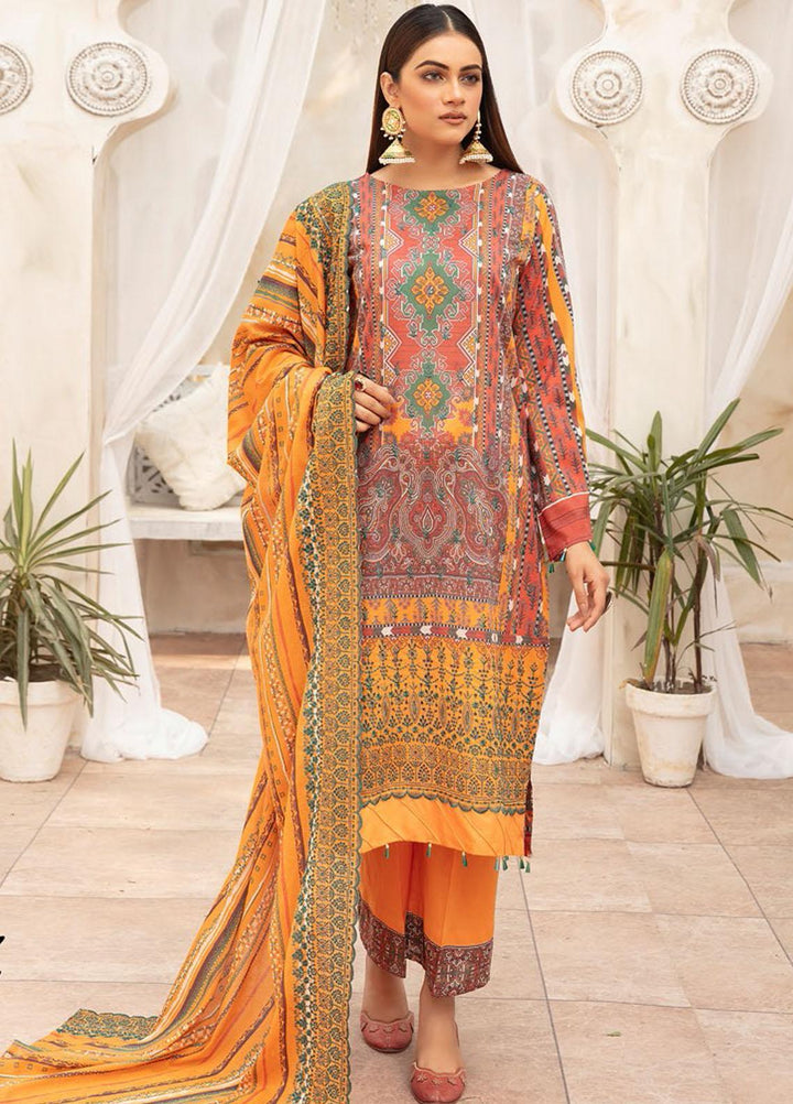 Mahee's By Riaz Arts Embroidered Lawn Suits Unstitched 3 Piece RA22MEL D-04 - Summer Collection